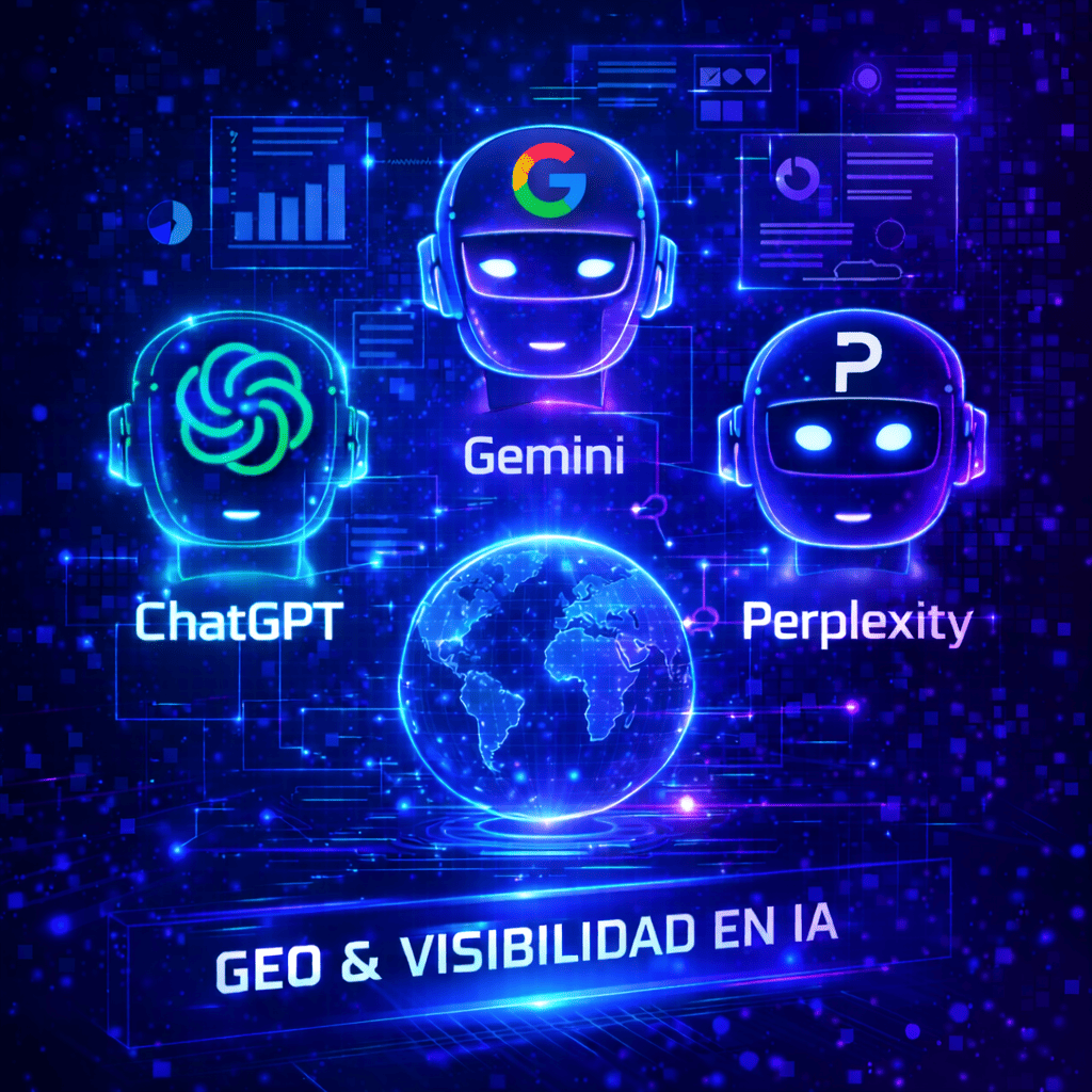 Icono GEO y visibilidad en IA